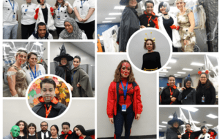 CyraCom employees in Halloween costumes