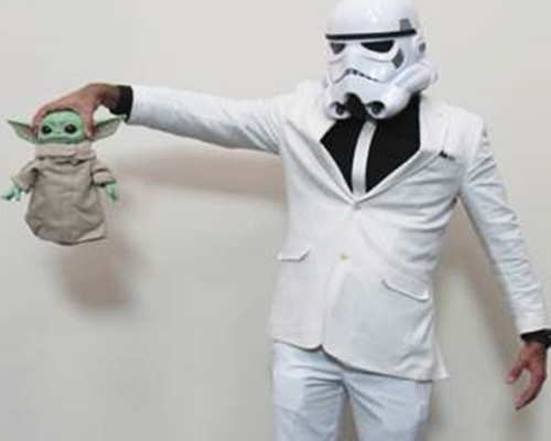 CyraCom employee in Star Wars costume for Halloween